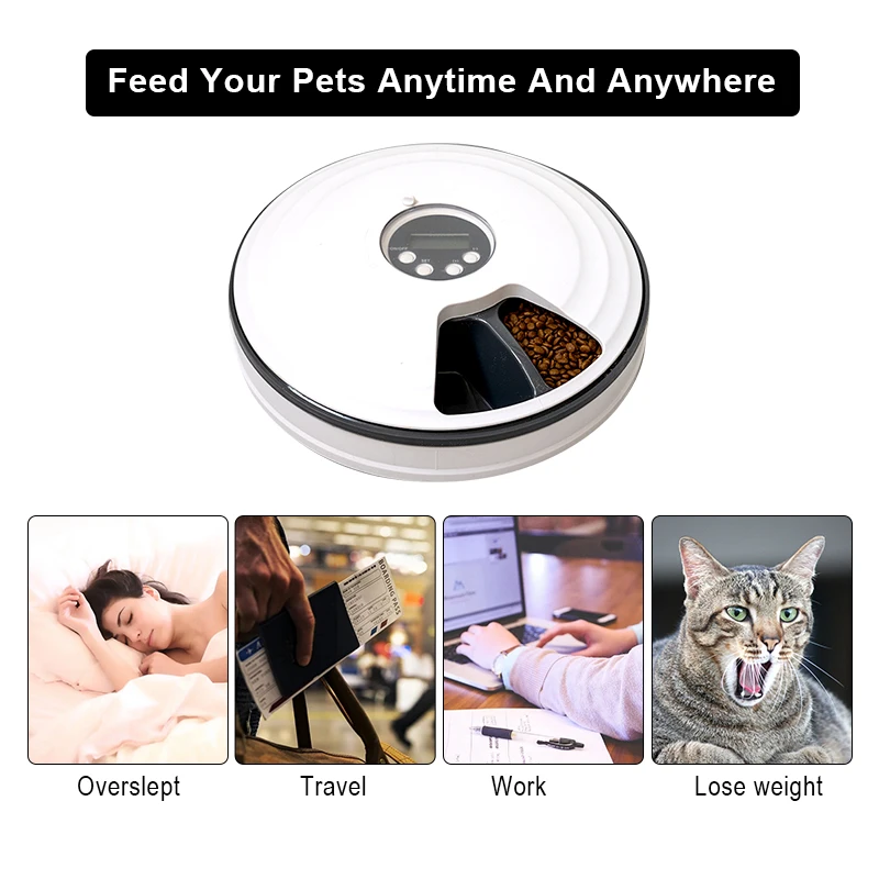 Electric Automatic Pet Food Fountain Feeder Pet Food Dispenser