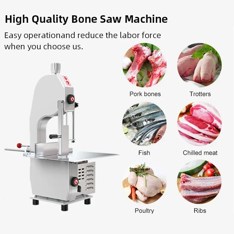 Commercial Automatic Kitchen Equipment Butcher Table Top Electric Cow Beef Frozen Meat And Bone Band Saw Cutter Machine