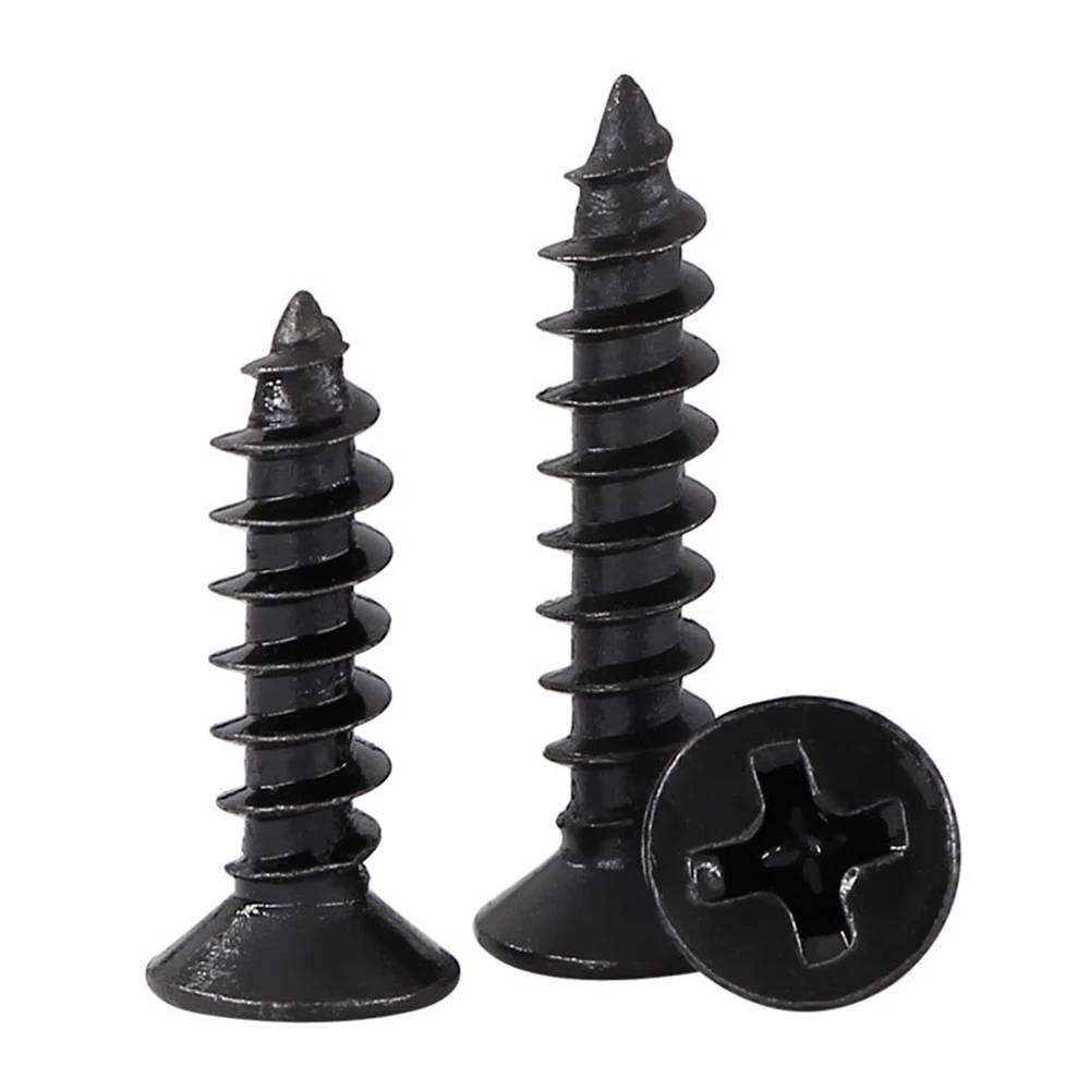 Carbon Steel Galvanized Black Philip Cross Recessed Flat Countersunk Head Self Tapping Wood Screws