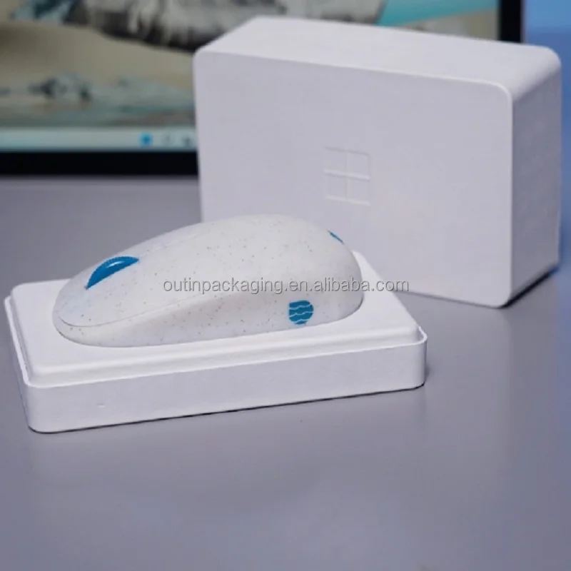 Customized Eco friendly Biodegradable molded Paper Pulp box Inserts Inlay Withe Mold bagasse bamboo Pulp tray For Kit Set Box