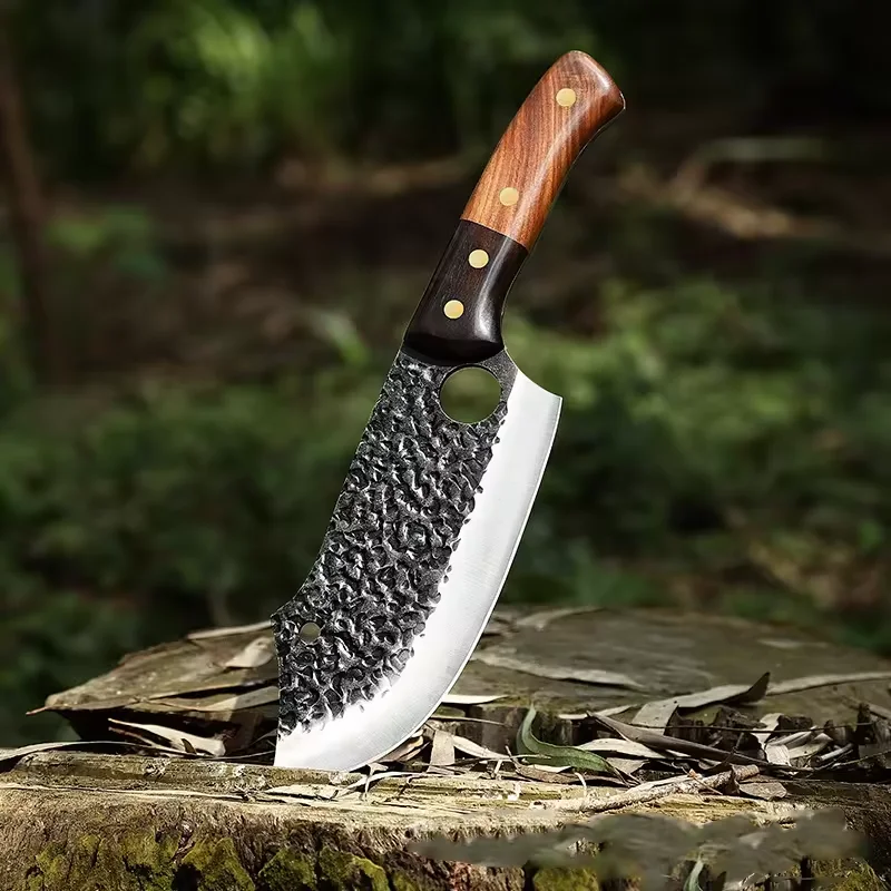 Handmade Viking Chef Knife Butcher Boning Carbon Steel Serbian Knife Forged Kitchen Camping Slaughter Knife