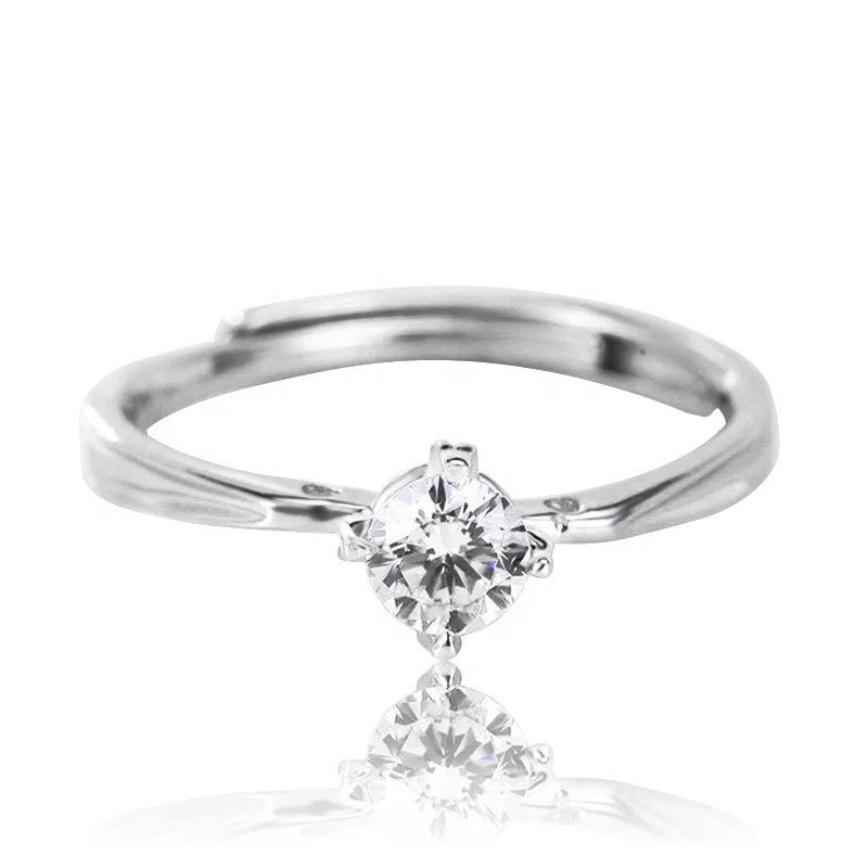 
Gold plated ladies fashion bague anel adjustable cubic zirconia engagement wedding 925 sterling silver rings jewelry for women 