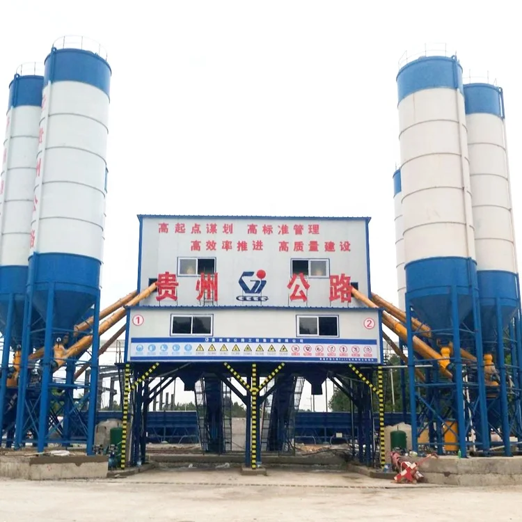 Precast hzs60 ready mix stationary concrete mixer batching plant small for sale