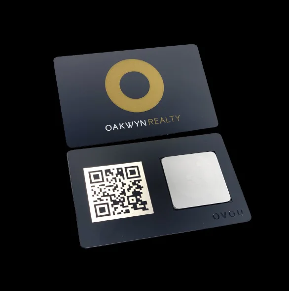 Luxury Credit Card Size Vip Member Laser Engraving Logo Custom Black Metal Business trading Card with qr code