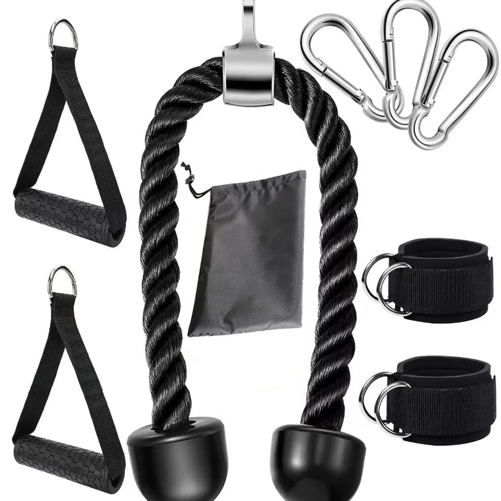Triceps Trainer Wire Rope Pulley Cable Fitness Kit home fitness attachment