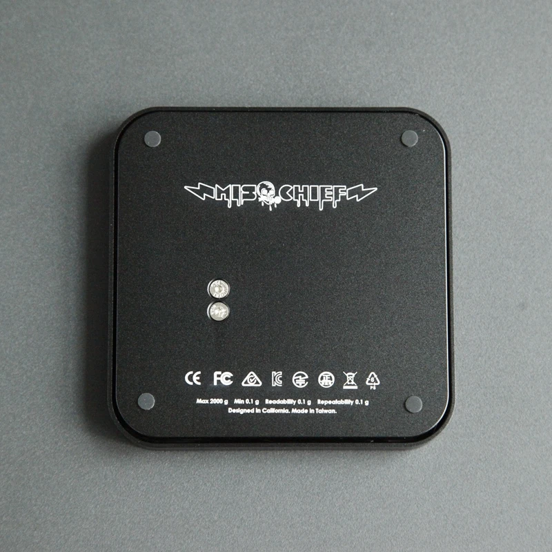 Mischief Lunar Black Smart Coffee Scale 2000g Electronic Aluminum Alloy Weighting Digital Scales With Timer