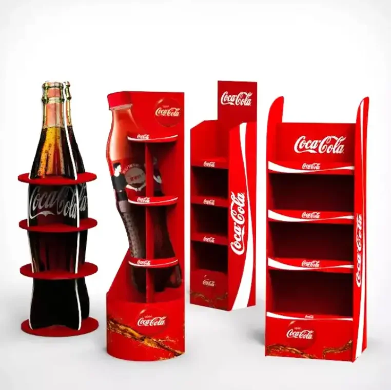 High Quality Corrugated Cardboard Display Stand Retail Floor Display Stand Customized Drink Beer Wine Water Bottle Display Rack