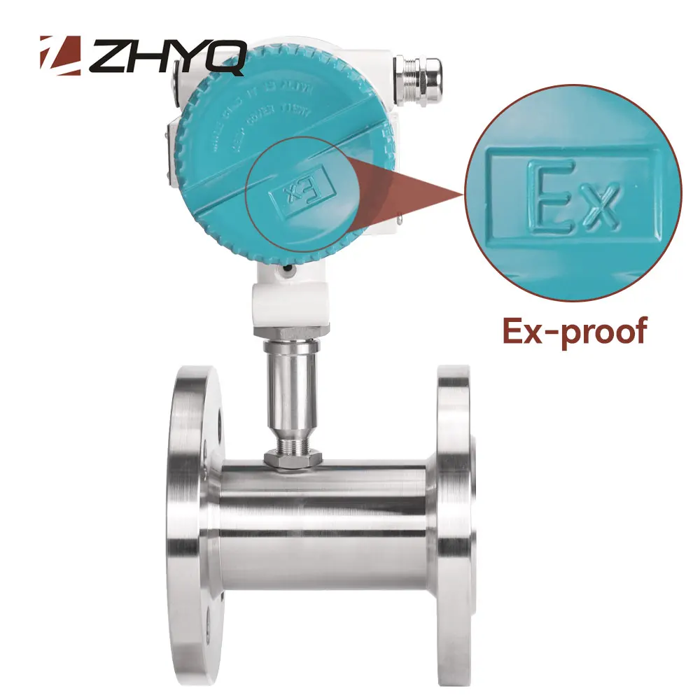 customizable high accuracy stainless steel 304 316L water natural gas air turbine flow meter