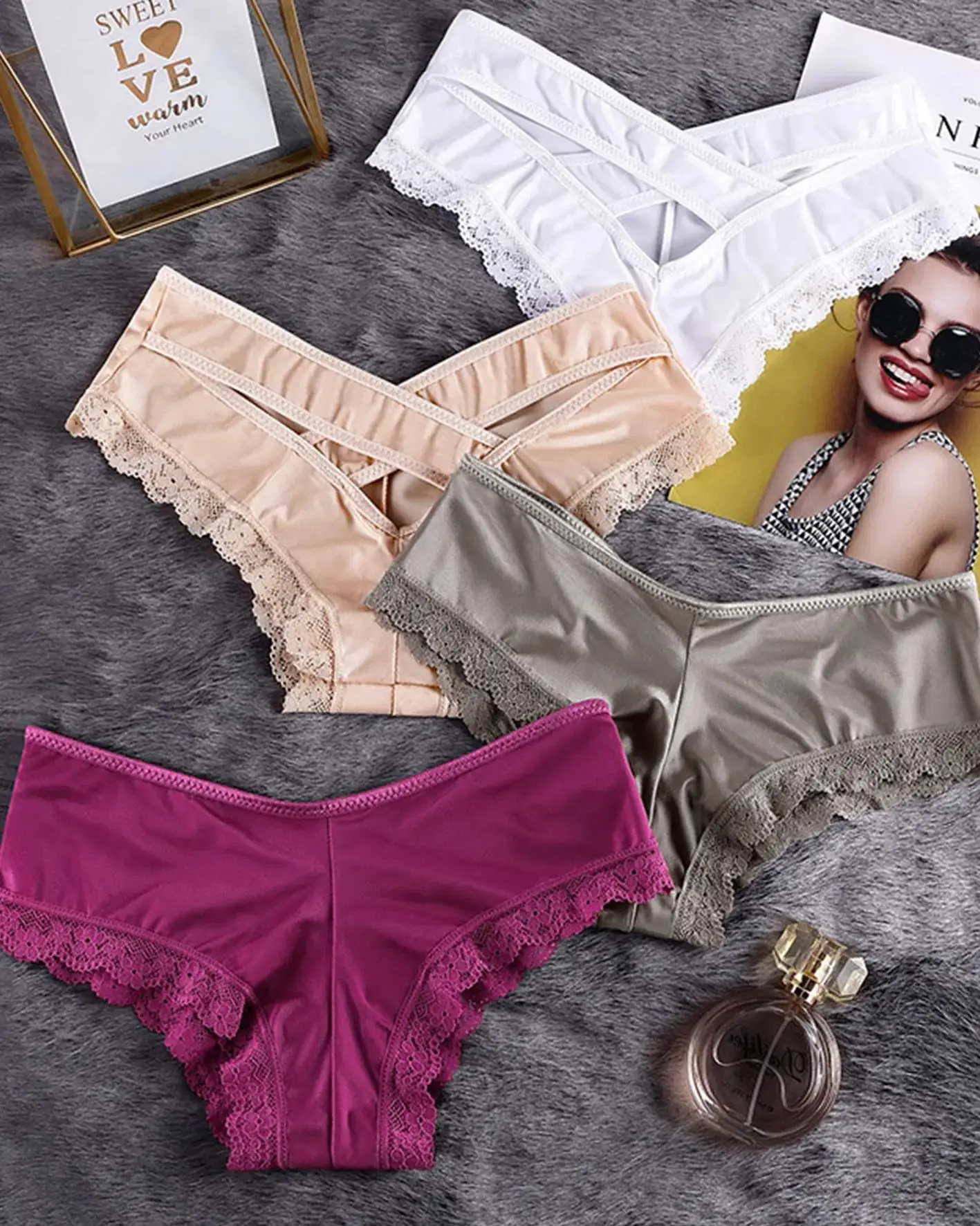 Luxury Ice Silk Underwear Plus Size Underwear Sexy Breathable Hipster Panties Stretch Seamless Bikini Briefs Underwear Women
