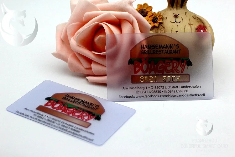 Custom Clear Frosted PVC Name Cards Laminated Business Cards with Plastic Printing