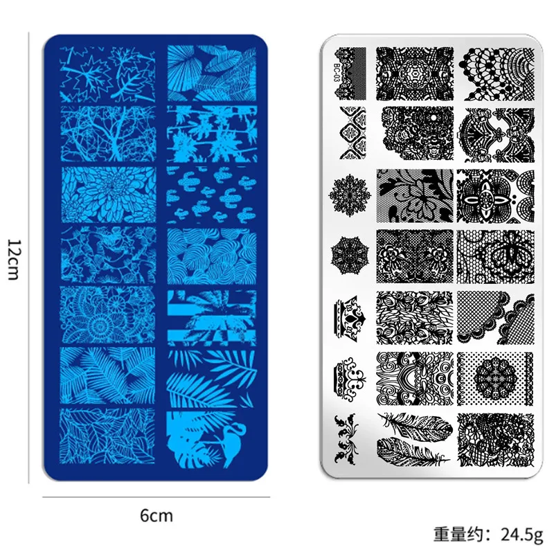 New Fashion 12*6cm Nail Art Image Design Stamping Template Flower Butterfly Print Transfer Template Nail Plate