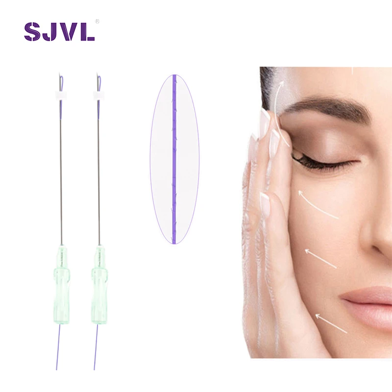 Medical Aesthetics Disposable 21g 90mm Sharp Needle PDO 4d Cog Thread Lift For Facelift