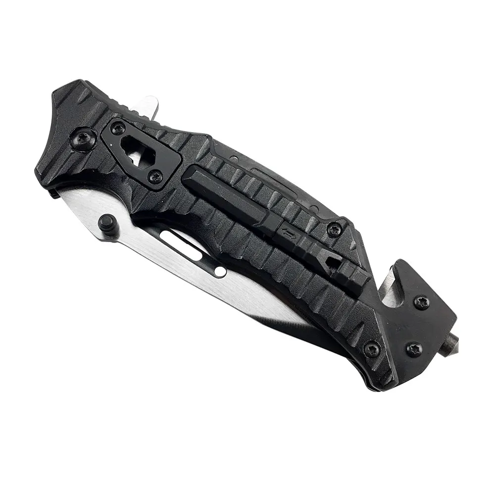 Outdoors Multifunction Folding Blade Knifes With window breaker and lighter Tactical Pocket Folding Knife