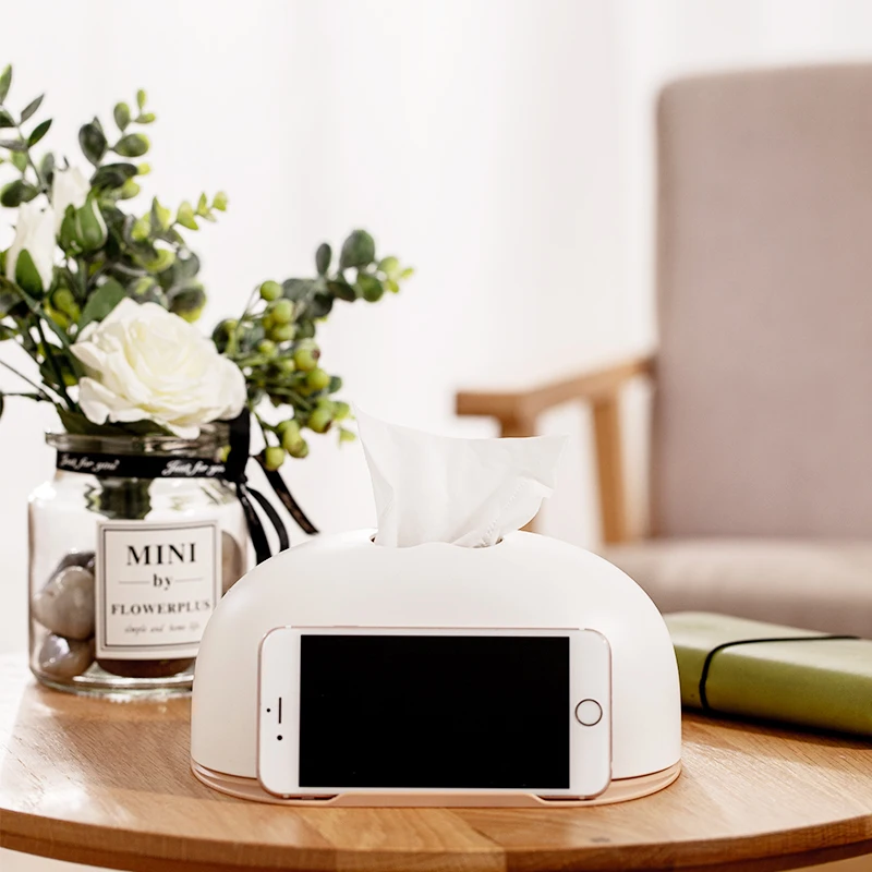 Multifunctional and practical green ABS material bread shape plastic tissue box organizer for home