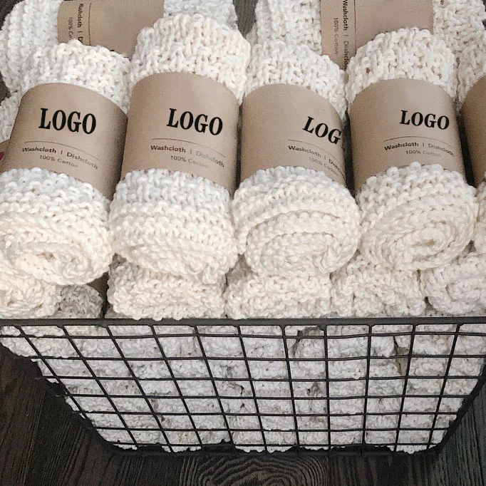 Y-Z Natural fibers hand crochet vegan dishcloth washcloth set eco friendly recycled cotton knitted dish cloth towels