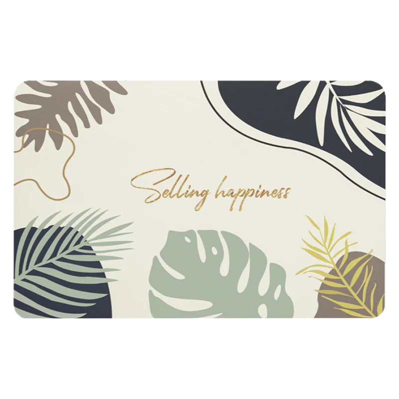 Customized Luxury Rubber Floor Mat Curved Bath Room Rug Mat Antislip Door Mat