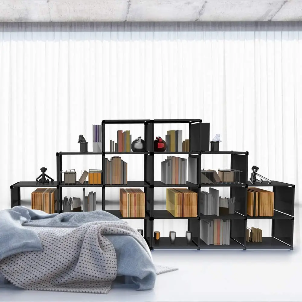 DIY 9 Cube Closet Bookcase Storage Shelf Clothes Storage Suitable for Home Office Bedroom Home Furniture