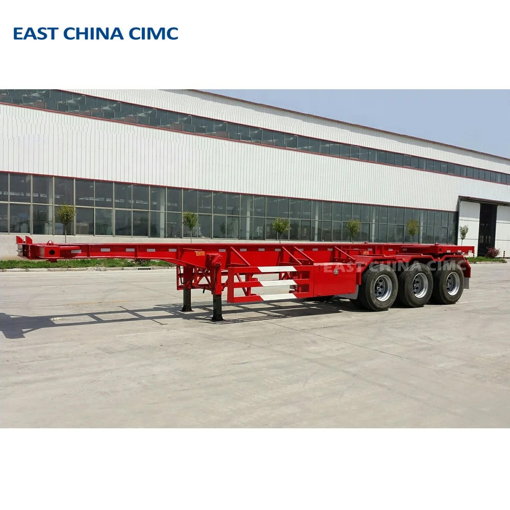 20 feet 40ft Container Chassis Semi Trailer EAST CHINA CIMC 2 axles Skeleton Trailer For Sale
