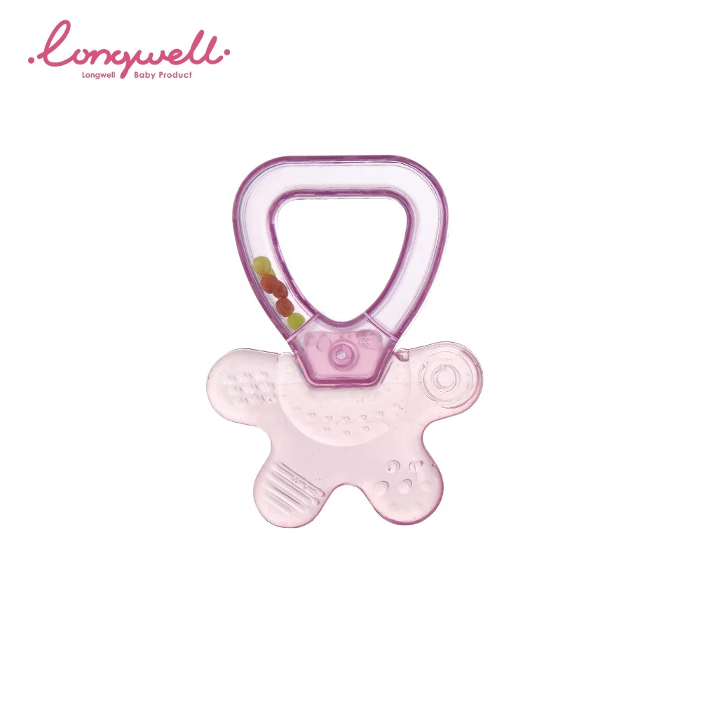
Ningbo Longwell Sensory Toy Training Custom Logo Eco Safety ISO Pass Soother Baby Teething Rattles water Filled EVA Teether 