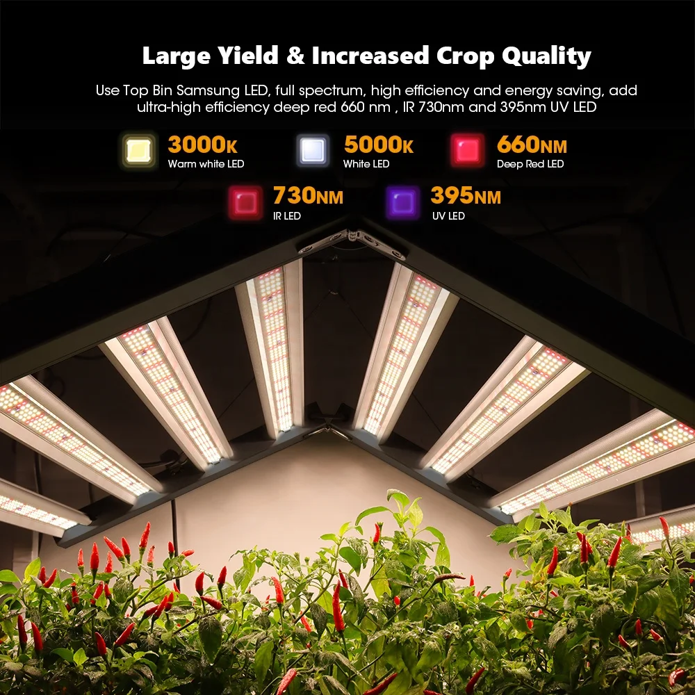 2022 Best Medical Vertical Farming Equipment Hydroponic 5X5 800W 720W Uv Ir Led Indoor Grow Light Replace Hps