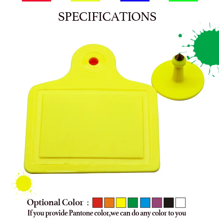ISO18000-6C/EPC GEN2  UHF animal ear tag for Cattle/ Cow/ Pig with Laser printing