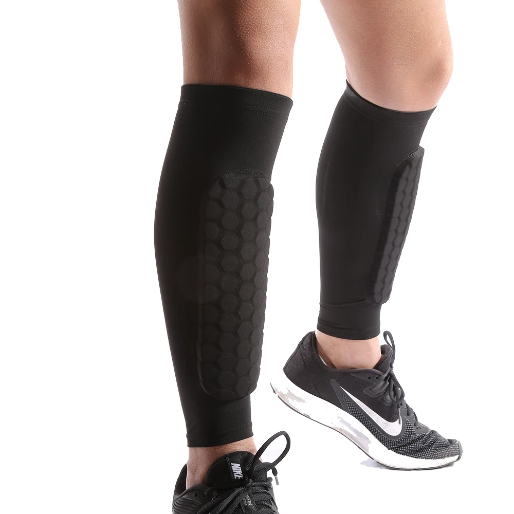 Hot Sell Colorful Sports Fitness Leg Protector Compression Calf Sleeves Brace Honeycomb anti-collision Calf Support