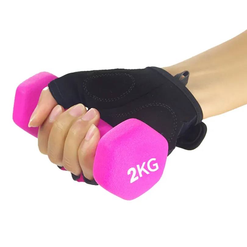 Hot sale hex small dumbbell Color neoprene dip plastic dumbbells Women gym dumbbells
