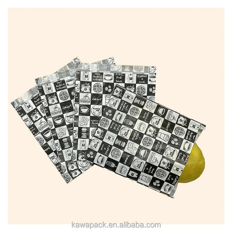 Flat Glassine Waxed Treat Semi Transparent French Fries Cookies Dessert Party Favor Greaseproof Paper Lunch Bag