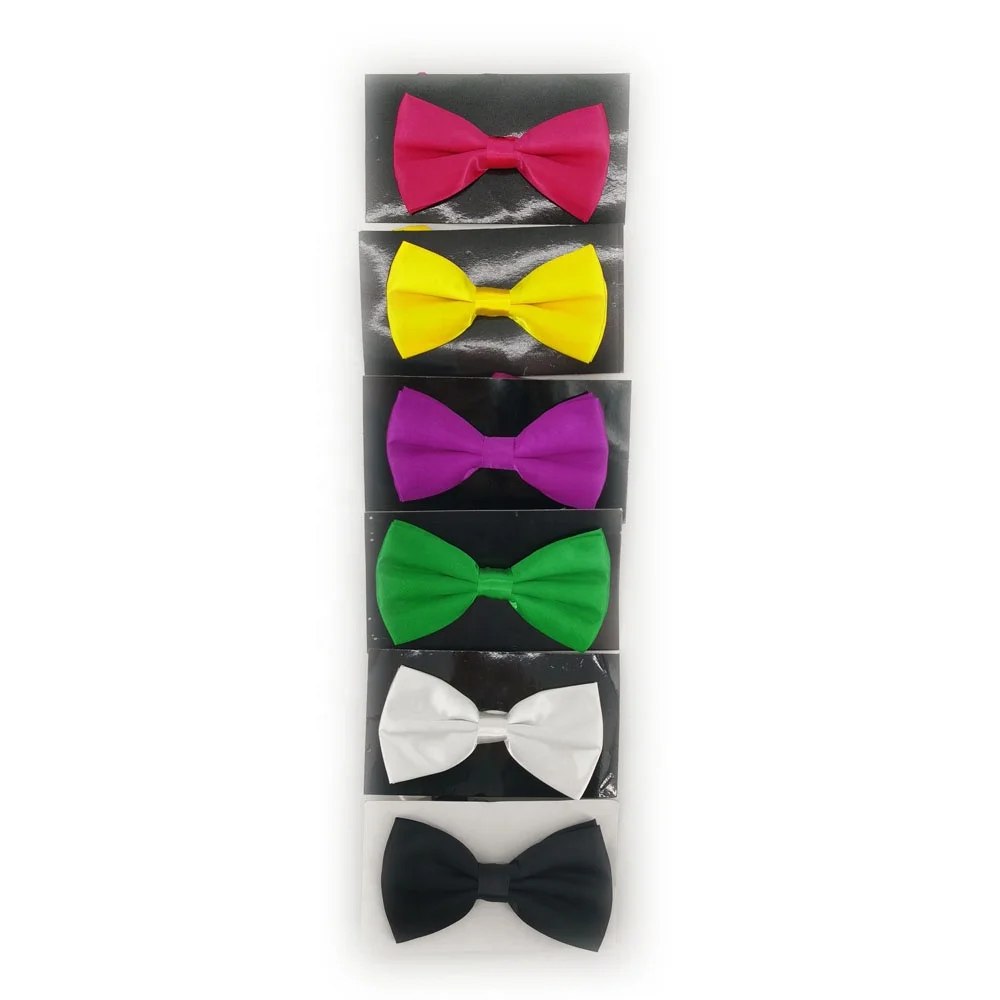 adult party double layer satin solid color bowtie
