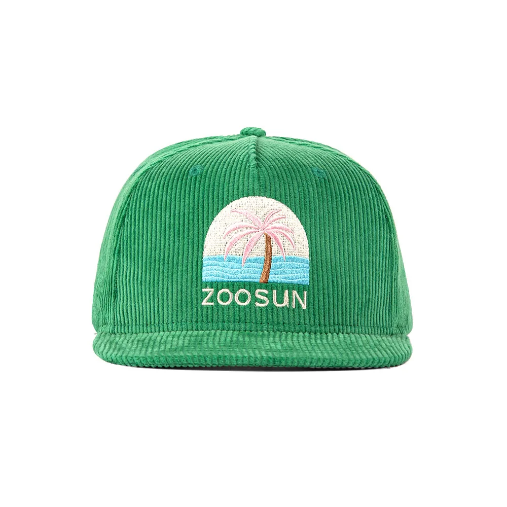 OEM Custom Logo Corduroy Hats Customize Vintage 5 panel Structured Snapback Caps For Kids Men