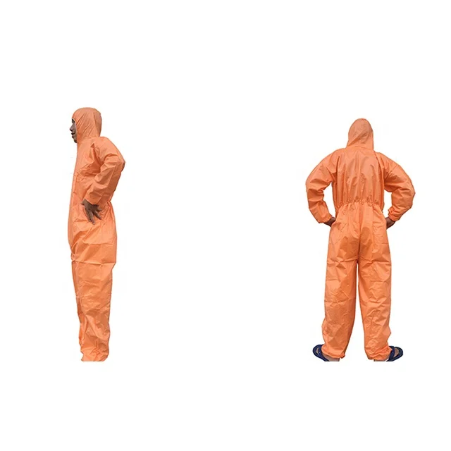 SF Disposable Microporous Coverall in Safety Clothing White/Orange Coverall  Disposable Overalls For Men Type 5/6 Overalls