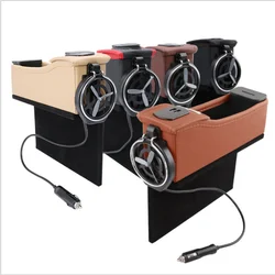 2021 Hot Directly Sells Car Seat Side Pocket Console Organizer With 2 USB Port Seat Gap Filler Car Interior Accessories
