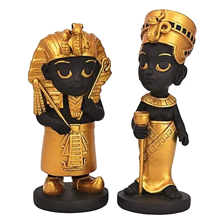 Ancient Egypt Figurines Mini Cartoon Fun Egyptian Queen Figure for Home Decor
