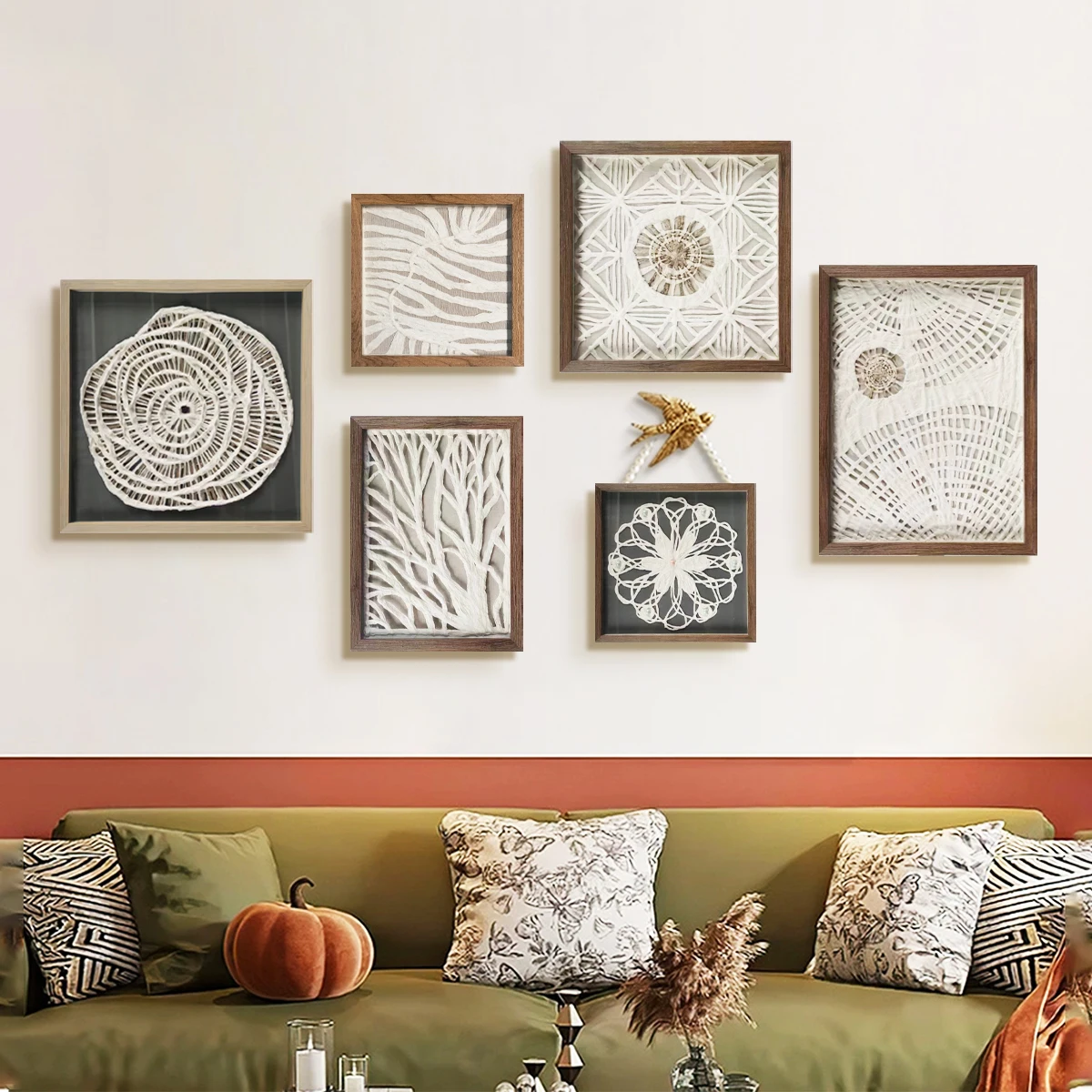 Customizable 3D Framed Wall Art Handmade Woven Paper Pulp Painting for Home Wholesale Canvas Supported Indoor Decoration