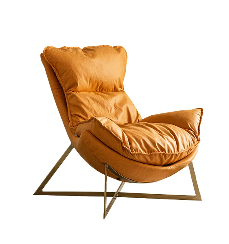 New design Luxury Metal frame Upholstered Single Round Armchair cheap living room sofa