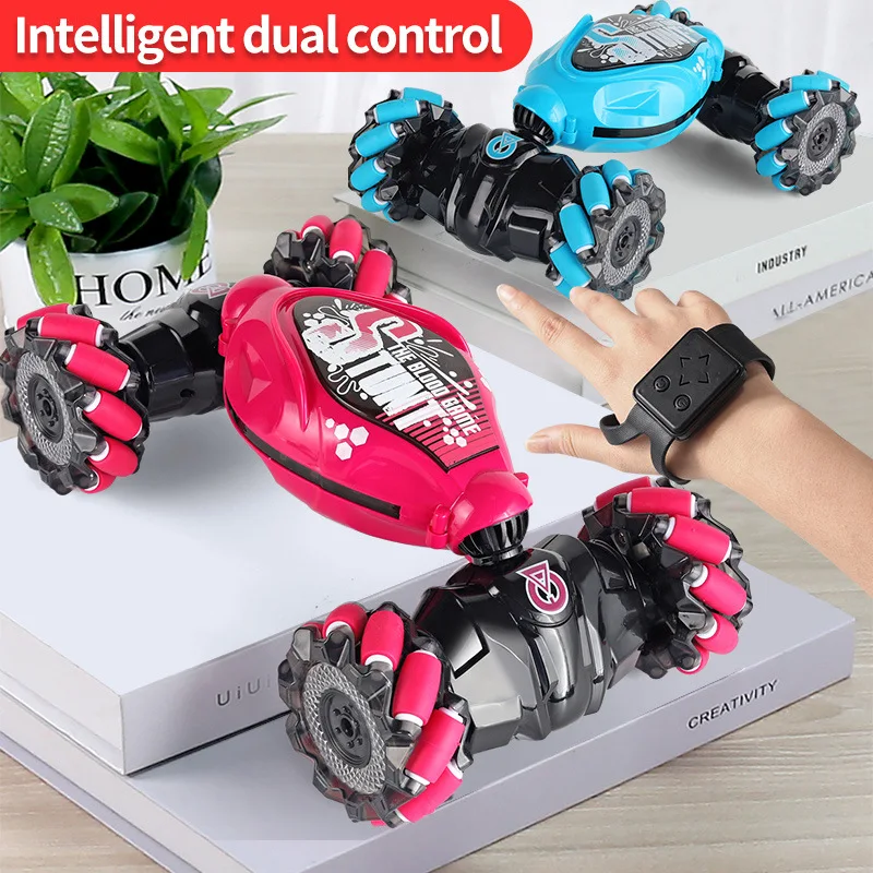 Carro de brinquedo controlado remotamente, 3 cores detede gestos carro de acrobacias RC rota de 360 graus, carro de co