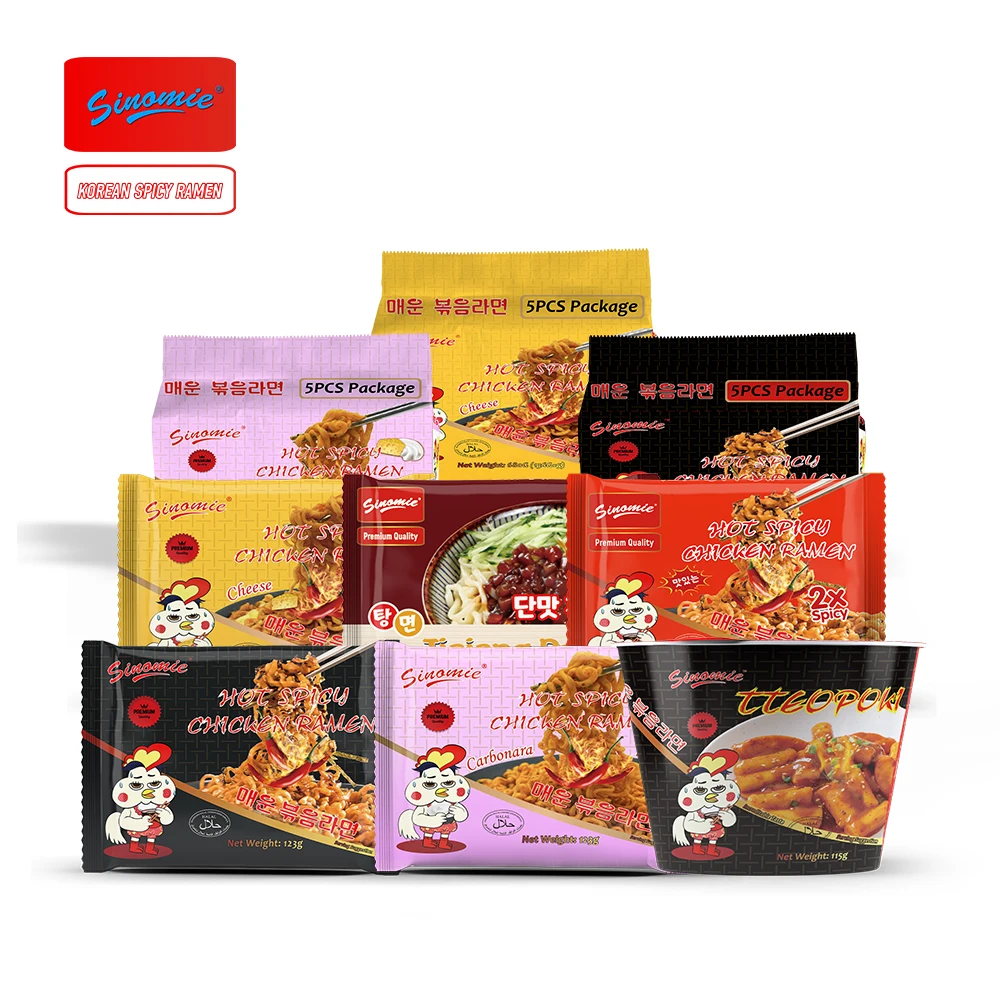 [SINOMIE] Factory Wholesale Korean Food Jjajiang Ramen / Toppoki /Buldak Carbonara Cheese Flavor Korean Ramen Noodles