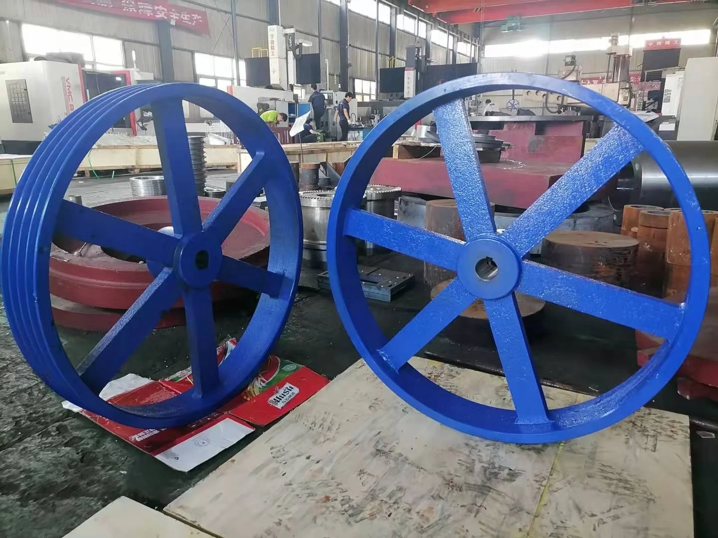 Custom heavy duty Large Big diameter V belt Steel casting Sheave flywheel pulley