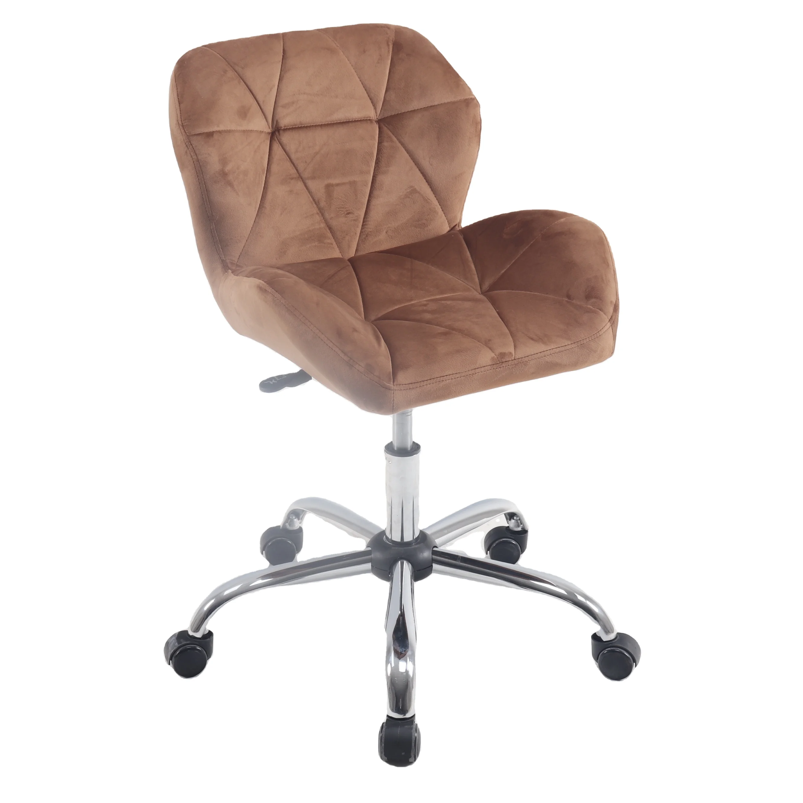 High Quality with Factory Direct Price Velvet Height Adjustable Brown Canteen Chair Bar Chair with Back Rest