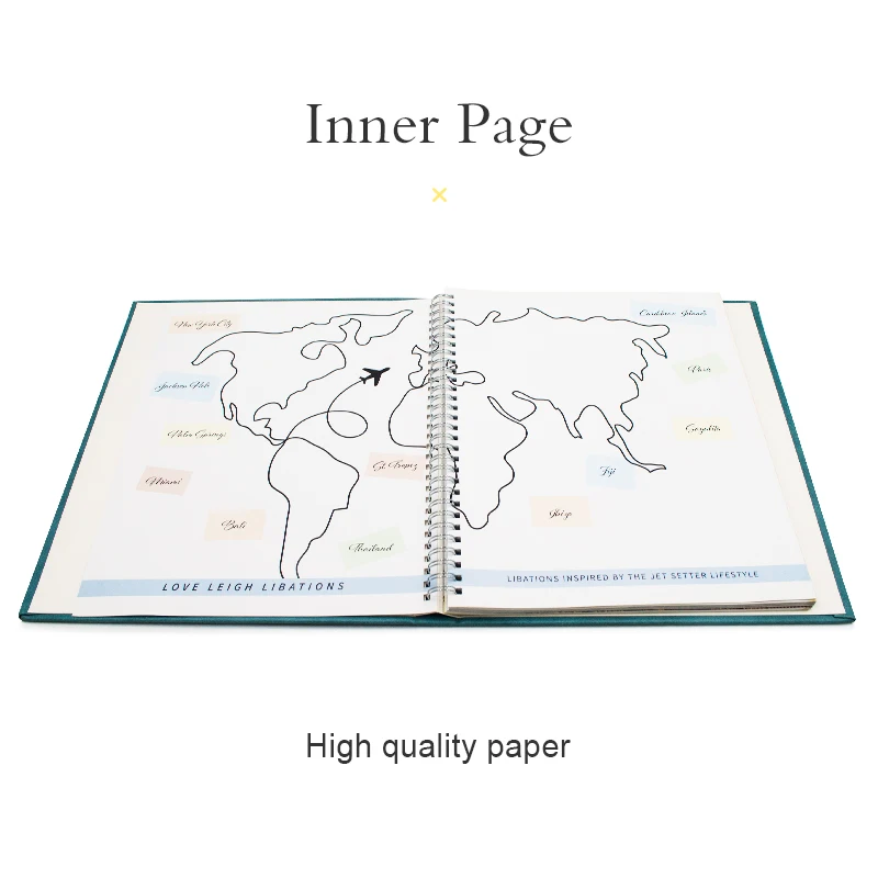 books magazines and publications Custom printing services concealed spiral journal notebook PU Leather cover hidden spiral book