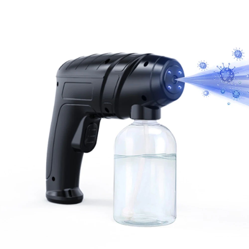 
Portable Wireless Mist Slim Spray Gun Atomizer Fogger Machine Handheld Rechargeable Nano Atomizer Black Color 