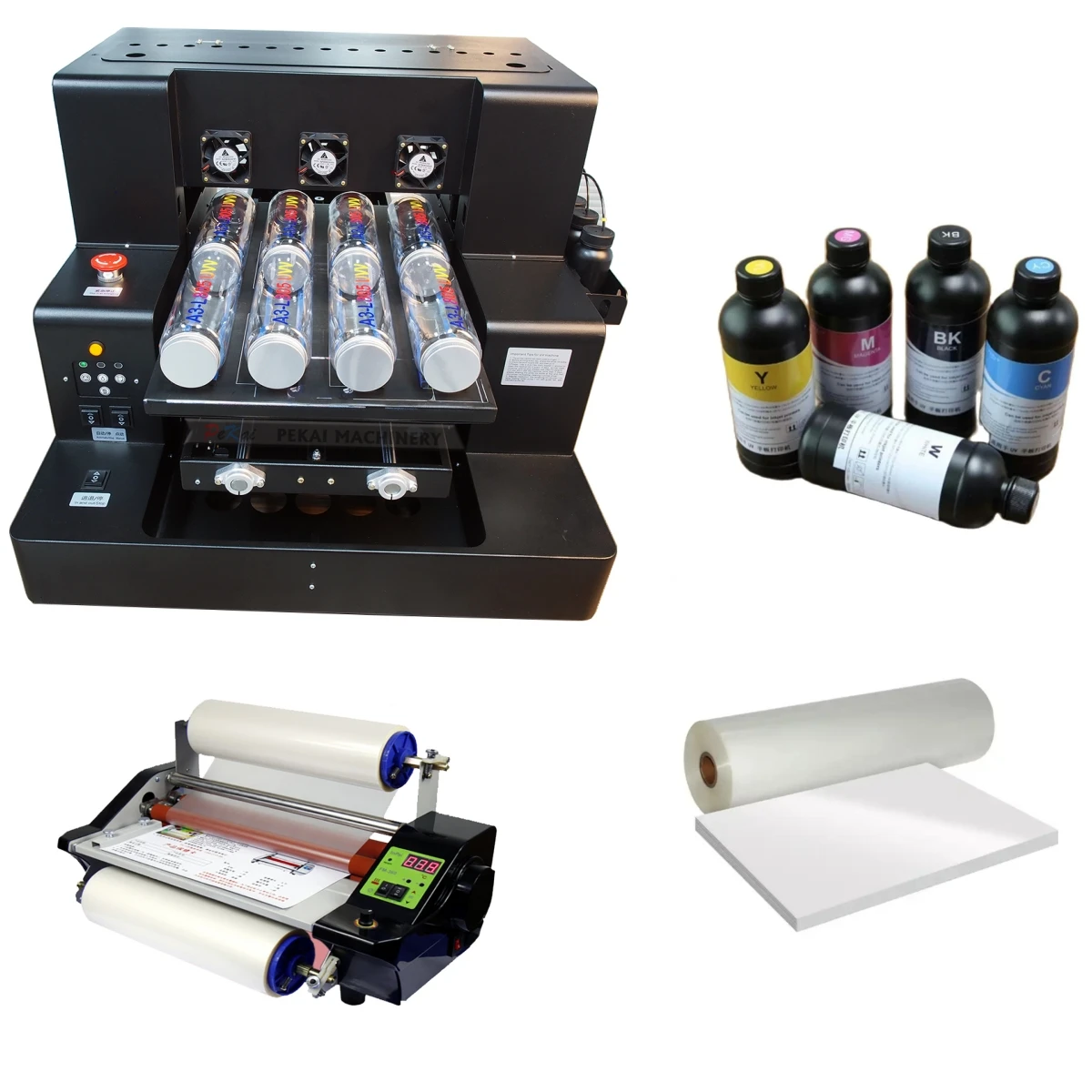 A3 UV DTF Printer UV Direct To Film Printer UV AB Crystal Label Printer With Laminator for Bottle Phone Case Tumbler