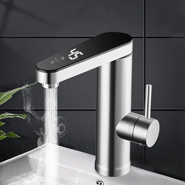 Hot Selling Smart Hot Cold Water Basin Tap Instant Electric Heater Bath Faucet Temperature Display Bathroom Basin Faucet