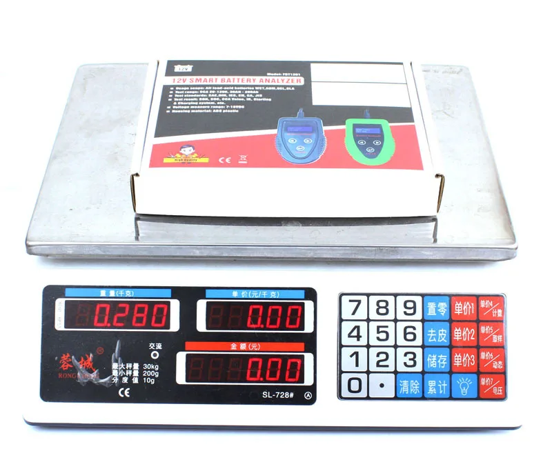 FOXSUR 12V Car battery tester  LCD Battery Analyzer Car Charge Diagnostic Tool Gel AGM WET CA SLA Battery CCA IR SOH measurement