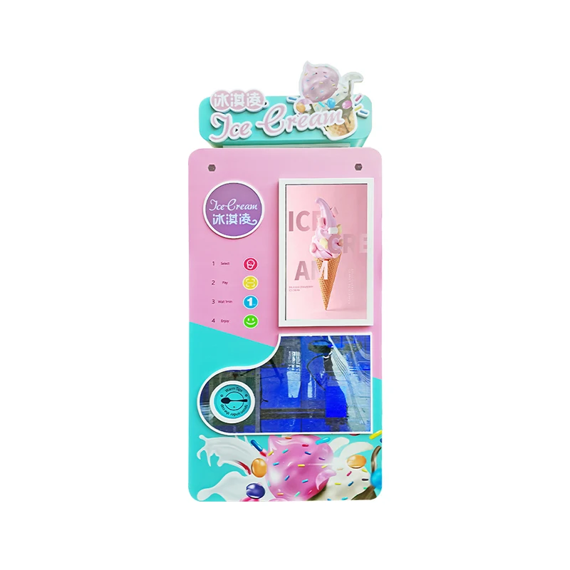 
ice cream manufacturers robot machin soft price 32 inch touch screen ice cream automatic vending machine for sale 