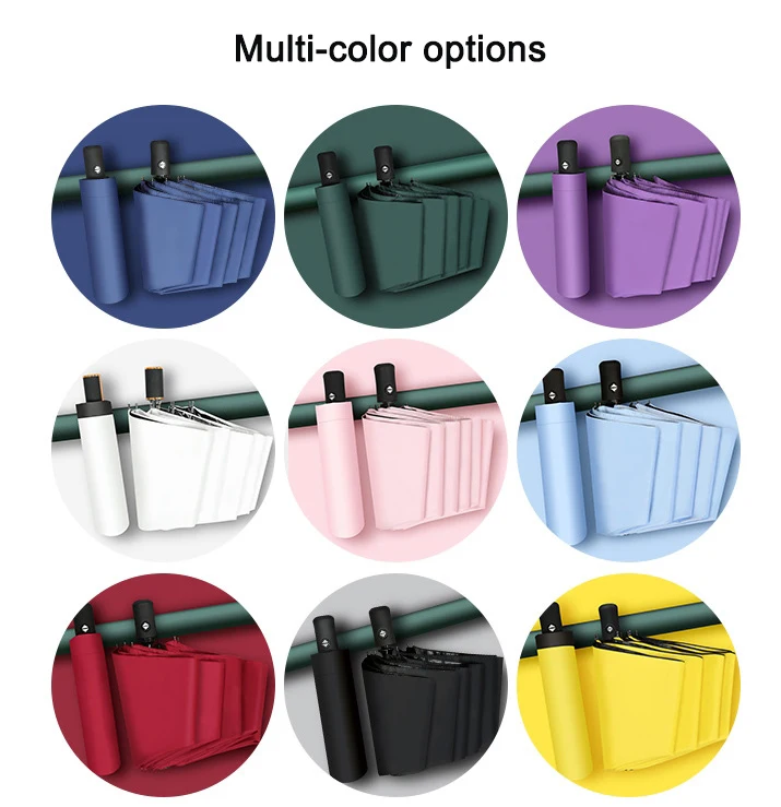 Custom Automatic Open And Close Three Folding Umbrella 3 Fold Lightweight With Logo