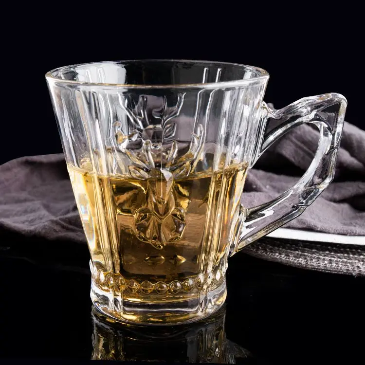 tea mugs creative clear glass cups for tea and coffee 8oz Christmas gift elk deer shape home hotel ABO RTS
