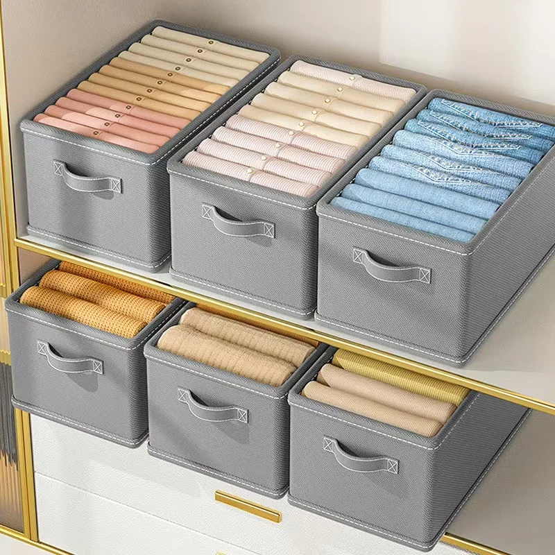 53L Foldable Zipper Storage Container Washable PP Board Wardrobe Organizer for Clothing & Quilts Drawer-Type Closet Storage Box