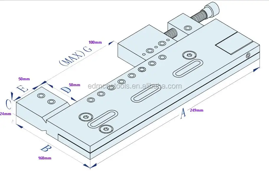 Precision Vise For EDM/EDM Tool Maker VC-100W Wire EDM Clamp