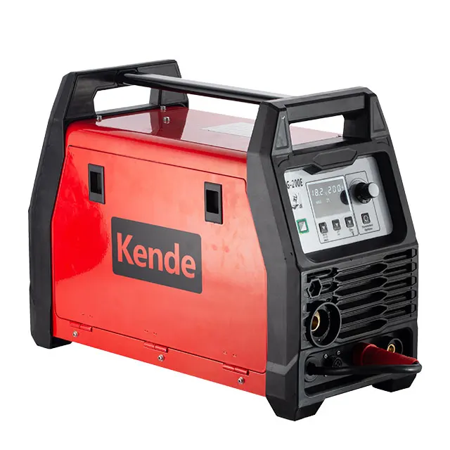 KENDE Portable Synergic Smart Inverter IGBT Welder Mig Mag TIG MMA 200 Co2 gas gasless flux cord wire welding machine MIG 200E